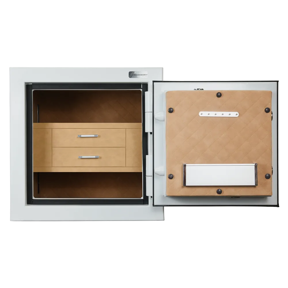 American Security JS2020 jewelry safe shown open with its drawers and lined interior