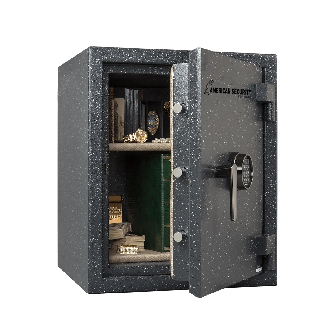 American Security BF2116 safe shown open with the interior visible.