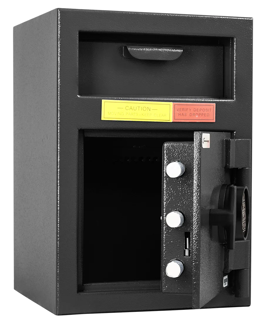 American Security DSF2014 safe with the lower door open and interior visible.