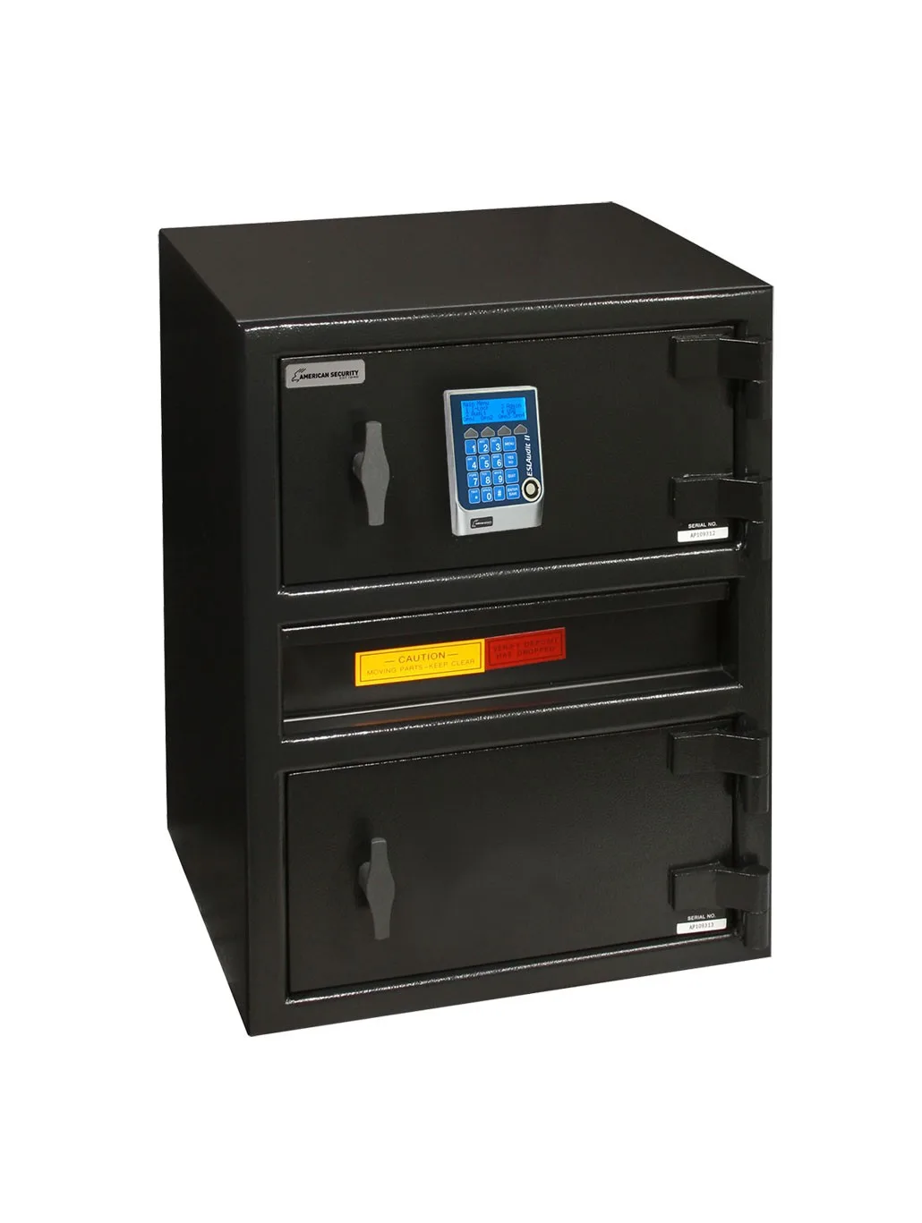 American Security MM2820CTR safe shown closed with an alternate lock configuration.
