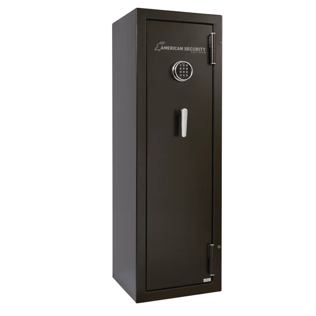 Black American Security TF5517 gun safe shown closed
