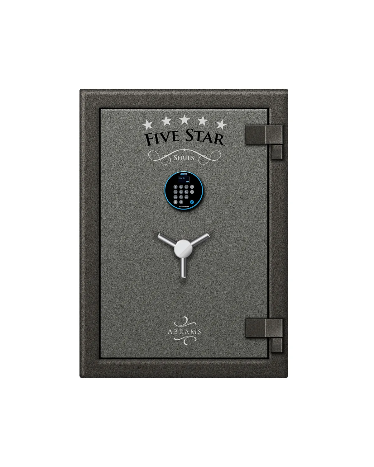 5 Star Abrams safe shown closed with an alternate lock configuration — view 1 of 2.