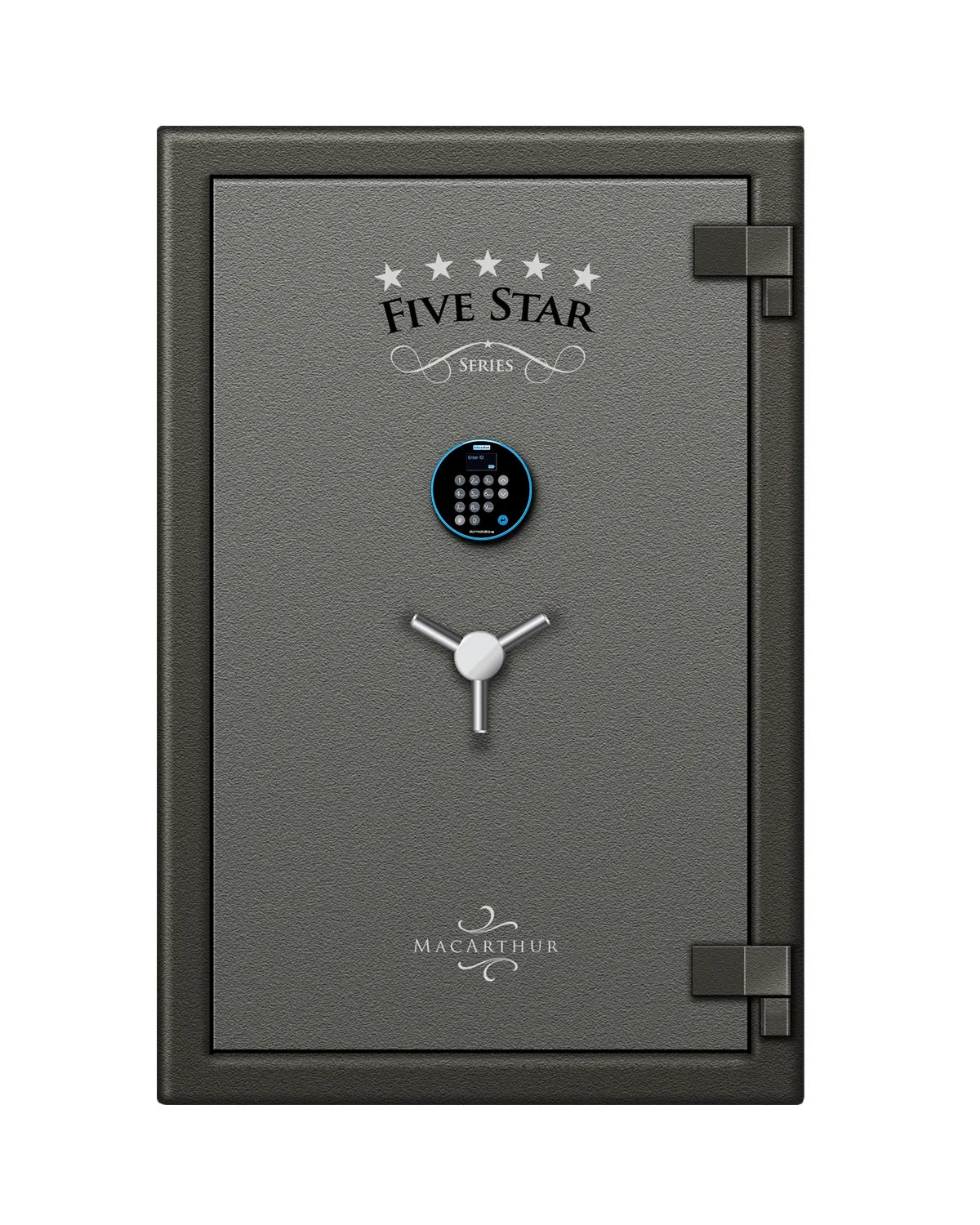 5 Star MacArthur safe shown closed with an alternate lock configuration — view 1 of 2.