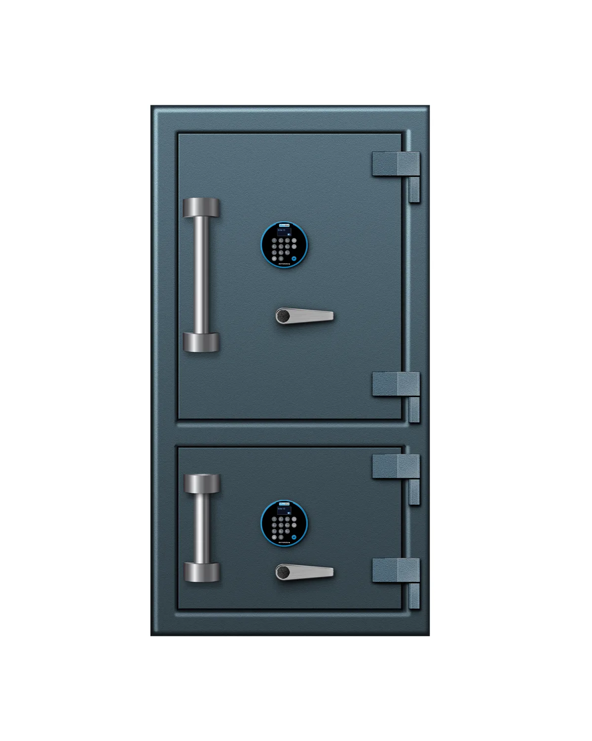 Blue Dot NG472526 safe shown closed with an alternate lock configuration — view 1 of 6.