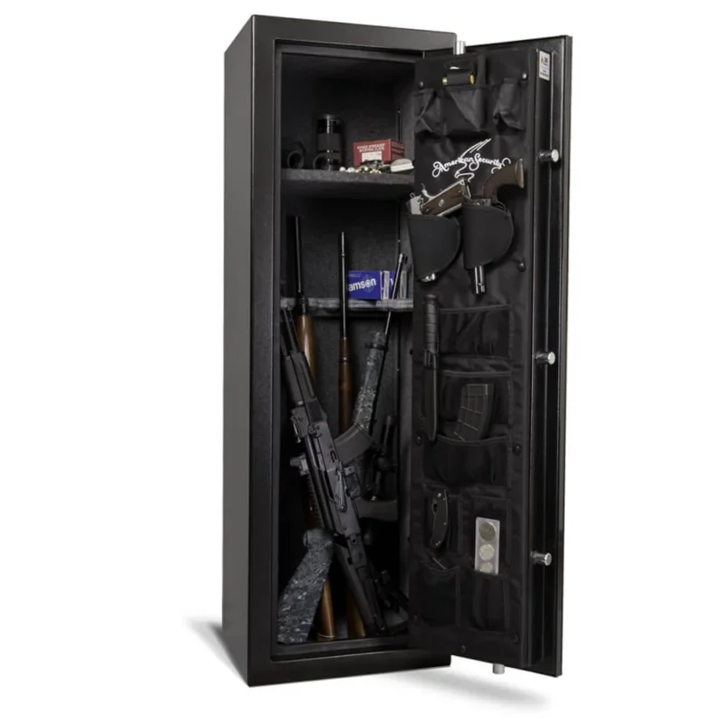 Open view of a TF5517 American Security gun safe from Houston Safe and Lock