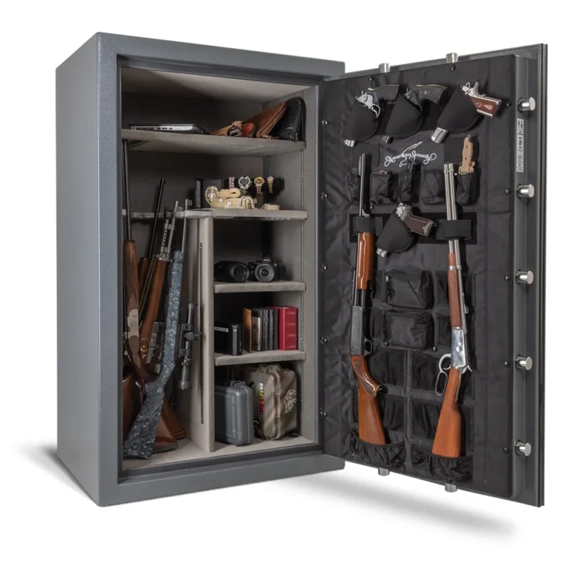 Open view of an NF6036 American Security gun safe from Houston Safe and Lock