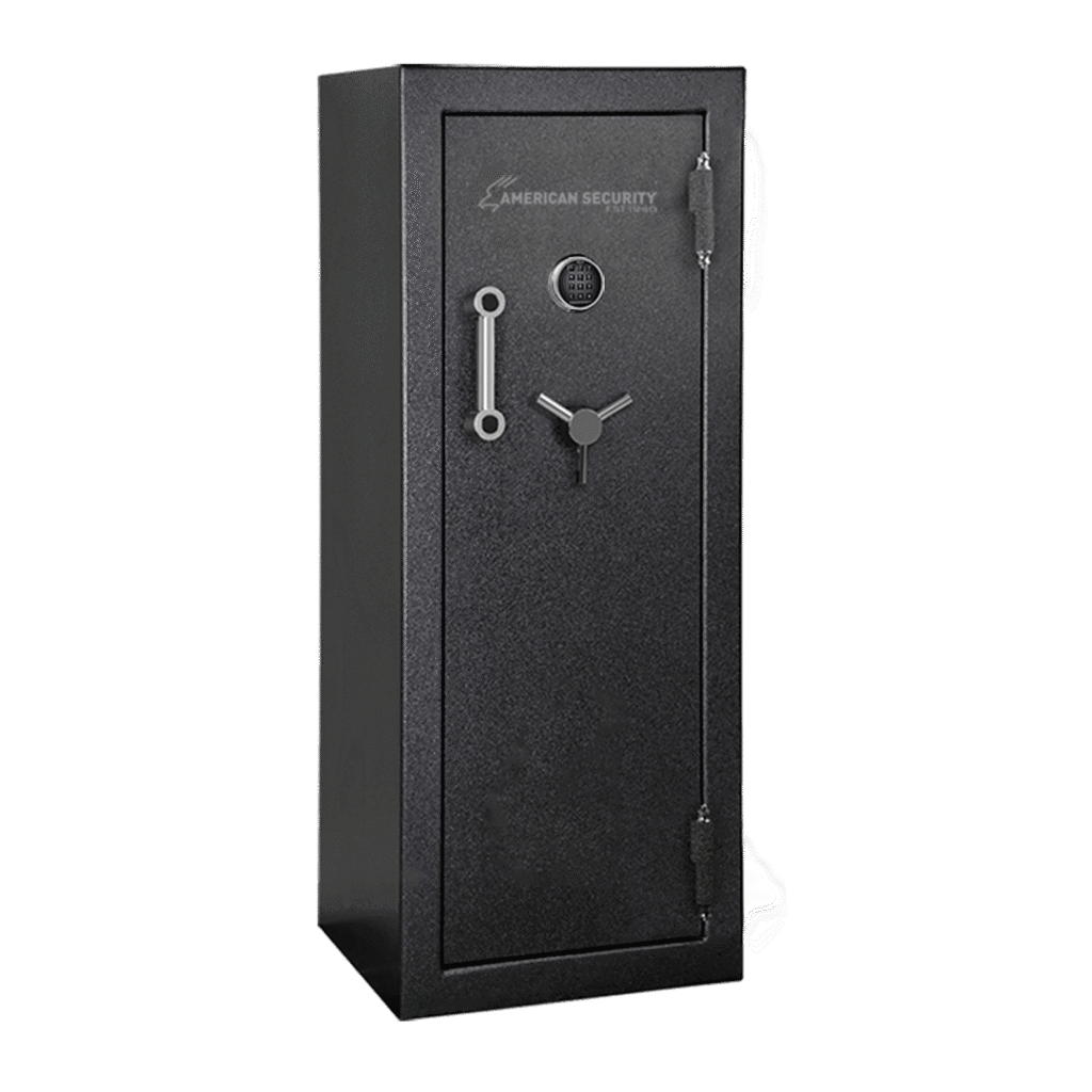 American Security BFX6024 gun safe closed in black textured finish