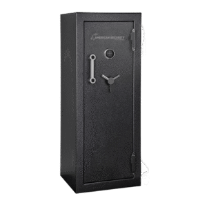 American Security BFX6024 gun safe closed in black textured finish