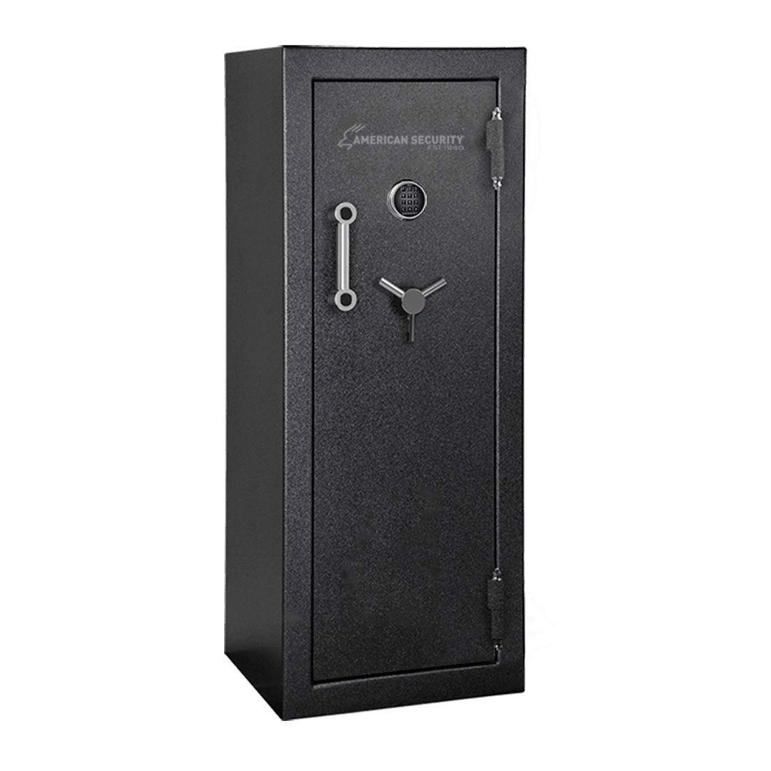 American Security BFX6024 gun safe closed in black textured finish