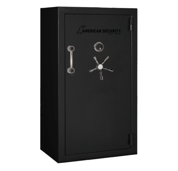 American Security BFX6636 gun safe closed in black textured finish