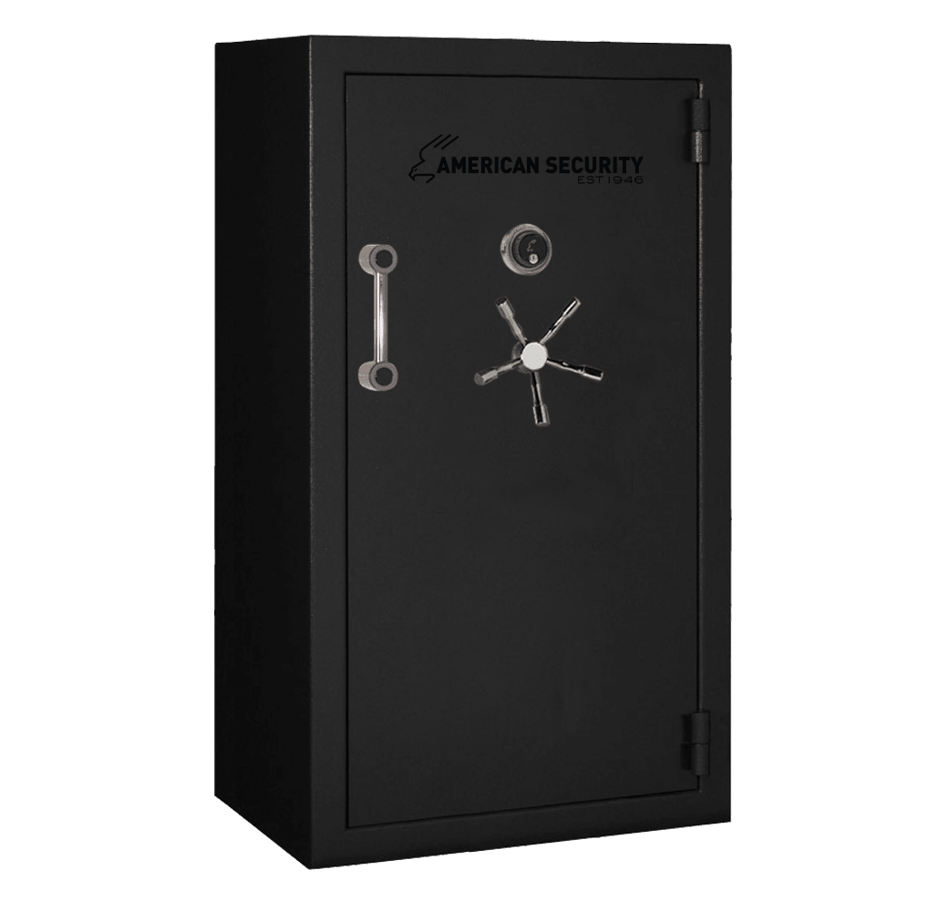 American Security BFX6636 gun safe closed in black textured finish