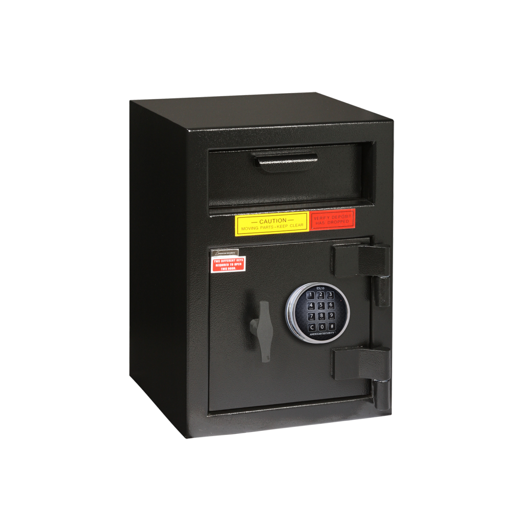 American Security DSF2014E1 depository safe closed in charcoal gray